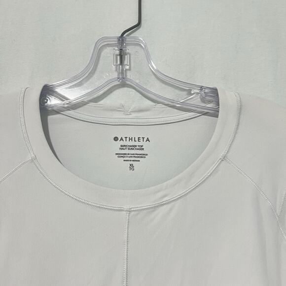 Athleta Sunchaser Top Women's XL UPF Long Sleeve Size XL White Zip Pocket - Picture 5 of 14